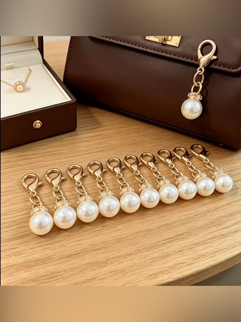 Faux Pearl Charm - 10 Pcs - Picture 4 of 4